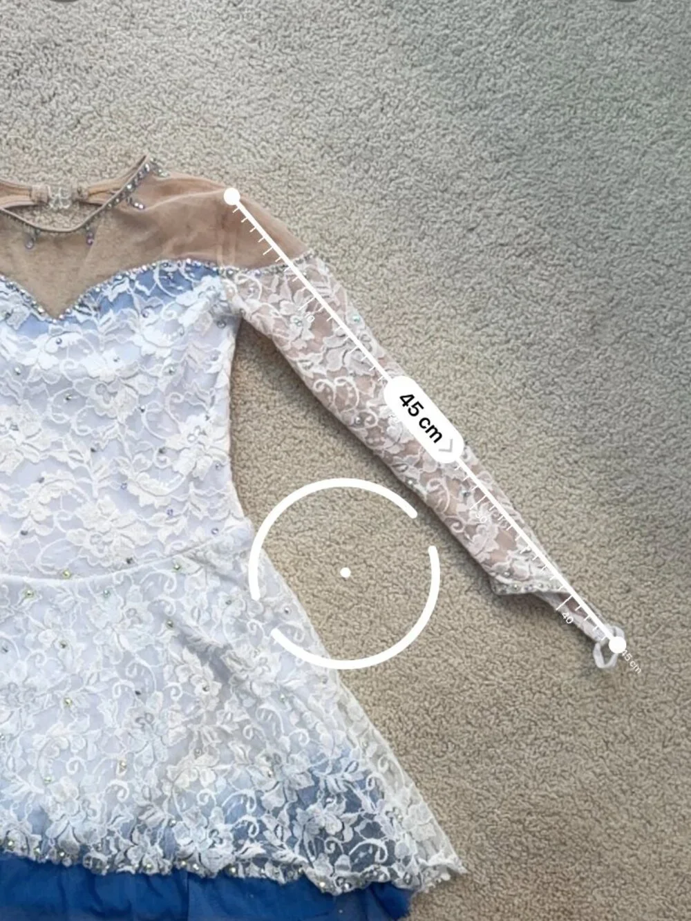 Pre-Owned White Crystal Figure Skating Dress Girls 6–8